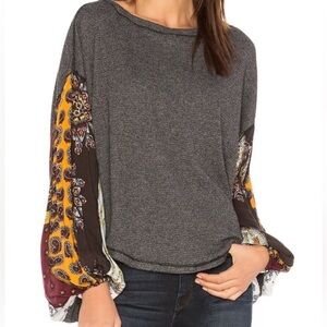 FREE PEOPLE | WE THE FREE | Blossom Balloon sleeve thermal patchwork knit XS